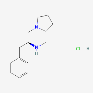 molecular formula C14H23ClN2 B11764941 Methyl[(2S)-1-phenyl-3-(pyrrolidin-1-YL)propan-2-YL]amine hydrochloride 