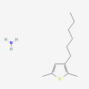 molecular formula C12H23NS B11764961 3-Hexyl-2,5-dimethylthiophene amine 