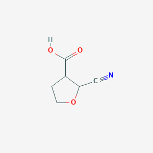 molecular formula C6H7NO3 B11765044 2-Cyanotetrahydrofuran-3-carboxylic acid 