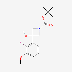 molecular formula C15H20FNO4 B11765097 tert-Butyl 3-(2-fluoro-3-methoxyphenyl)-3-hydroxyazetidine-1-carboxylate 