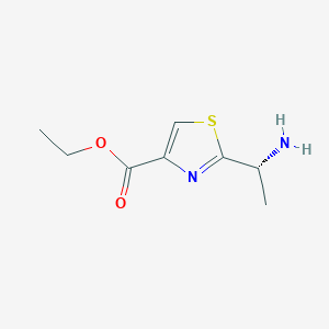 molecular formula C8H12N2O2S B11765102 ethyl 2-[(1R)-1-aminoethyl]-1,3-thiazole-4-carboxylate 