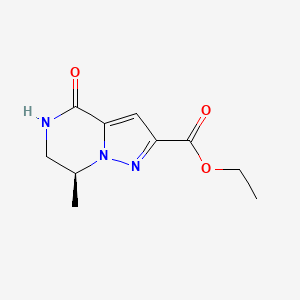 molecular formula C10H13N3O3 B11765118 ethyl (7S)-7-methyl-4-oxo-4H,5H,6H,7H-pyrazolo[1,5-a]pyrazine-2-carboxylate 