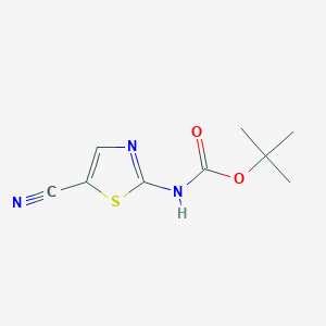 molecular formula C9H11N3O2S B11765211 tert-Butyl (5-cyanothiazol-2-yl)carbamate 