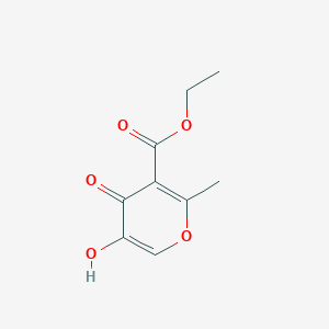 molecular formula C9H10O5 B11765244 Ethyl 5-hydroxy-2-methyl-4-oxo-4H-pyran-3-carboxylate 