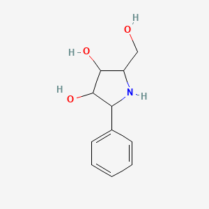 molecular formula C11H15NO3 B1176525 2-(Hydroxymethyl)-5-phenylpyrrolidine-3,4-diol CAS No. 151265-55-3