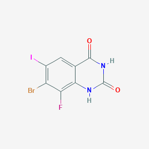 molecular formula C8H3BrFIN2O2 B11765266 7-bromo-8-fluoro-6-iodoquinazoline-2,4(1H,3H)-dione 