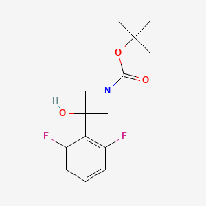 molecular formula C14H17F2NO3 B11765289 Tert-butyl 3-(2,6-difluorophenyl)-3-hydroxyazetidine-1-carboxylate 