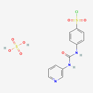 molecular formula C12H12ClN3O7S2 B11765309 4-(3-(Pyridin-3-yl)ureido)benzene-1-sulfonyl chloride sulfate 