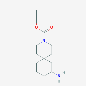 molecular formula C15H28N2O2 B11765334 tert-Butyl 8-amino-3-azaspiro[5.5]undecane-3-carboxylate 