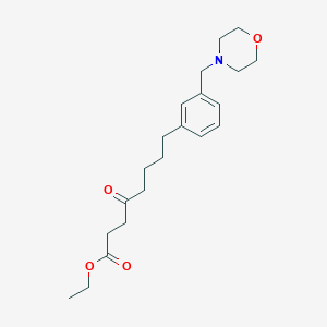 molecular formula C21H31NO4 B11765386 Ethyl8-[3-(morpholinomethyl)phenyl]-4-oxooctanoate 