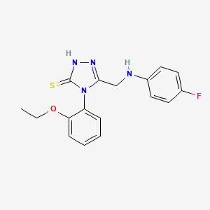 molecular formula C17H17FN4OS B11765451 4-(2-Ethoxyphenyl)-5-(((4-fluorophenyl)amino)methyl)-4H-1,2,4-triazole-3-thiol 