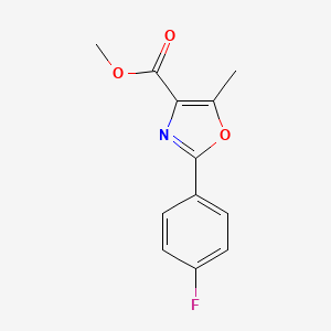 molecular formula C12H10FNO3 B11765479 Methyl 2-(4-fluorophenyl)-5-methyloxazole-4-carboxylate 