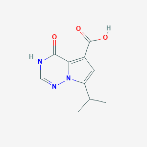 molecular formula C10H11N3O3 B11765495 4-Hydroxy-7-isopropylpyrrolo[2,1-f][1,2,4]triazine-5-carboxylic acid 