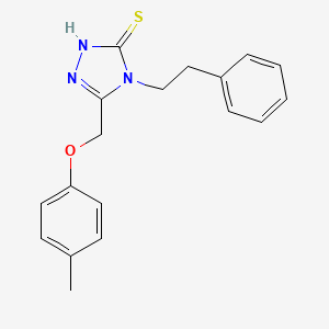 molecular formula C18H19N3OS B11765516 4-Phenethyl-5-((p-tolyloxy)methyl)-4H-1,2,4-triazole-3-thiol 