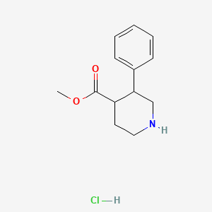 molecular formula C13H18ClNO2 B11765519 Methyl 3-phenylpiperidine-4-carboxylate hydrochloride 