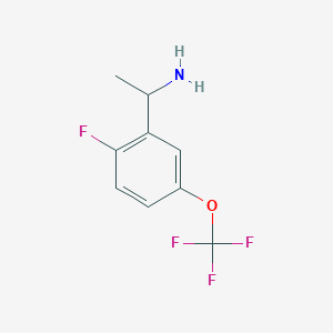 molecular formula C9H9F4NO B11765543 1-(2-Fluoro-5-(trifluoromethoxy)phenyl)ethan-1-amine 
