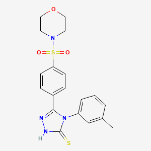 molecular formula C19H20N4O3S2 B11765560 5-(4-(Morpholinosulfonyl)phenyl)-4-(m-tolyl)-4H-1,2,4-triazole-3-thiol 