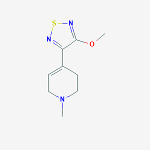 molecular formula C9H13N3OS B117656 4-(4-Methoxy-1,2,5-thiadiazol-3-yl)-1-methyl-1,2,3,6-tetrahydropyridine CAS No. 152720-15-5