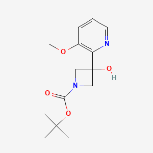 molecular formula C14H20N2O4 B11765605 tert-Butyl 3-hydroxy-3-(3-methoxypyridin-2-yl)azetidine-1-carboxylate 
