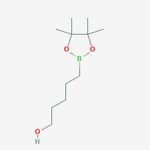 molecular formula C11H23BO3 B11765636 5-(4,4,5,5-Tetramethyl-1,3,2-dioxaborolan-2-yl)pentan-1-ol CAS No. 1581771-56-3