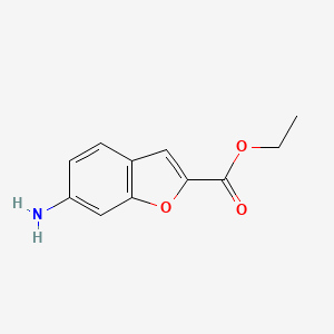 molecular formula C11H11NO3 B11765650 Ethyl 6-aminobenzofuran-2-carboxylate 