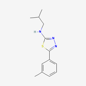 molecular formula C13H17N3S B11765674 N-Isobutyl-5-(m-tolyl)-1,3,4-thiadiazol-2-amine 