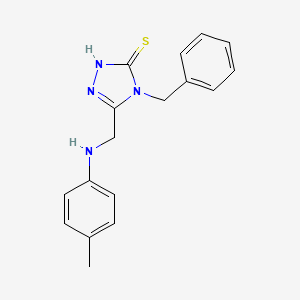 molecular formula C17H18N4S B11765714 4-Benzyl-5-((p-tolylamino)methyl)-4H-1,2,4-triazole-3-thiol 