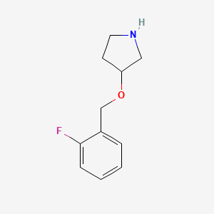 molecular formula C11H14FNO B11765798 3-((2-Fluorobenzyl)oxy)pyrrolidine 