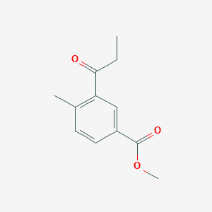 molecular formula C12H14O3 B11765827 Methyl 4-methyl-3-propanoylbenzoate 
