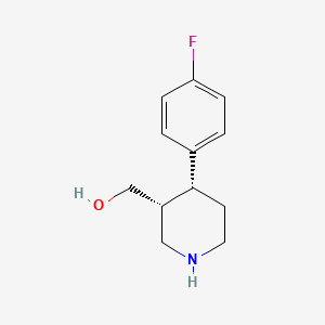molecular formula C12H16FNO B11765895 ((3R,4R)-4-(4-Fluorophenyl)piperidin-3-yl)methanol 