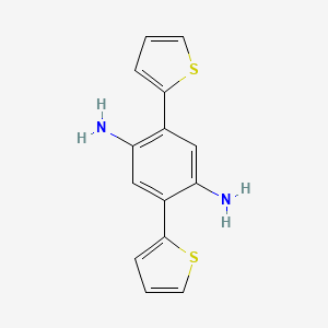 molecular formula C14H12N2S2 B11765896 2,5-Bis(thiophen-2-yl)benzene-1,4-diamine 