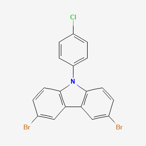 molecular formula C18H10Br2ClN B11766007 3,6-Dibromo-9-(4-chlorophenyl)-9H-carbazole 