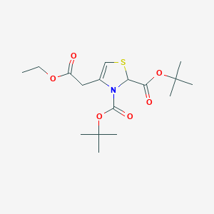 molecular formula C17H27NO6S B11766018 Di-tert-butyl 4-(2-ethoxy-2-oxoethyl)thiazole-2,3(2H)-dicarboxylate 