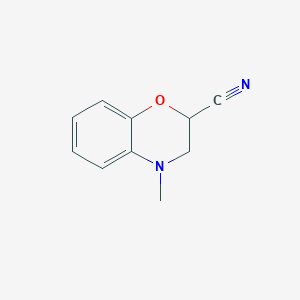 molecular formula C10H10N2O B11766149 4-Methyl-3,4-dihydro-2H-benzo[b][1,4]oxazine-2-carbonitrile 