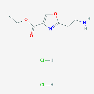 molecular formula C8H14Cl2N2O3 B11766173 Ethyl 2-(2-aminoethyl)-1,3-oxazole-4-carboxylate dihydrochloride 