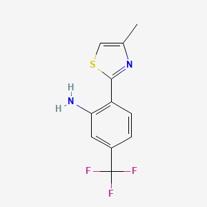 molecular formula C11H9F3N2S B11766177 2-(4-Methylthiazol-2-YL)-5-(trifluoromethyl)aniline 