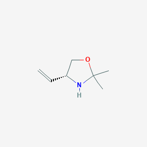 molecular formula C7H13NO B11766277 (R)-2,2-dimethyl-4-vinyloxazolidine 