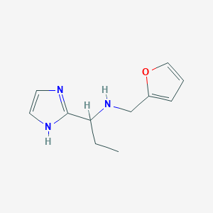 molecular formula C11H15N3O B11766282 N-(furan-2-ylmethyl)-1-(1H-imidazol-2-yl)propan-1-amine 