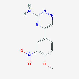 molecular formula C10H9N5O3 B11766293 5-(4-Methoxy-3-nitrophenyl)-1,2,4-triazin-3-amine 