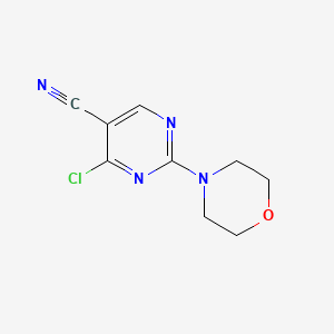 molecular formula C9H9ClN4O B11766294 4-Chloro-2-morpholinopyrimidine-5-carbonitrile 
