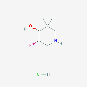molecular formula C7H15ClFNO B11766406 (4R,5S)-5-Fluoro-3,3-dimethylpiperidin-4-ol hydrochloride 