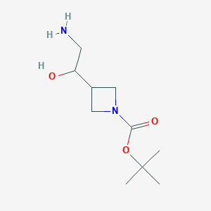 molecular formula C10H20N2O3 B11766464 Tert-butyl 3-(2-amino-1-hydroxyethyl)azetidine-1-carboxylate 