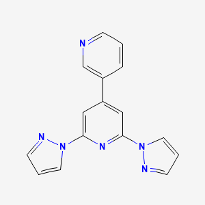 molecular formula C16H12N6 B11766505 2',6'-Di(1H-pyrazol-1-yl)-3,4'-bipyridine 