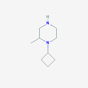molecular formula C9H18N2 B11766549 1-Cyclobutyl-2-methylpiperazine CAS No. 949922-66-1
