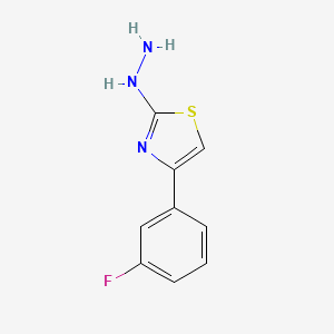 molecular formula C9H8FN3S B11766570 4-(3-Fluorophenyl)-2-hydrazinylthiazole 