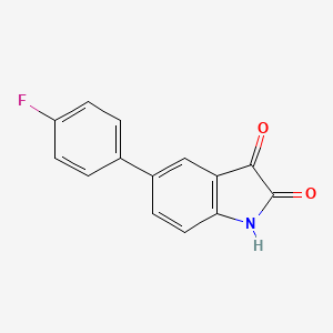 molecular formula C14H8FNO2 B11766702 5-(4-Fluorophenyl)indoline-2,3-dione 