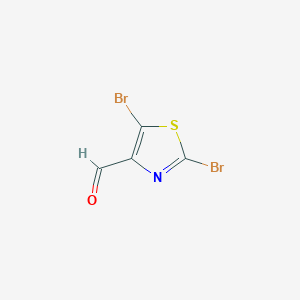molecular formula C4HBr2NOS B11766718 2,5-Dibromothiazole-4-carbaldehyde 