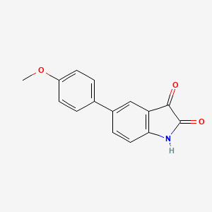 molecular formula C15H11NO3 B11766725 5-(4-Methoxyphenyl)indoline-2,3-dione 