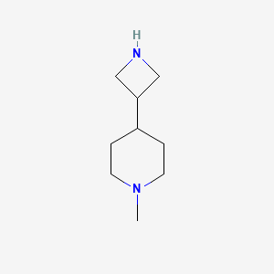 molecular formula C9H18N2 B11766748 4-(Azetidin-3-yl)-1-methylpiperidine 