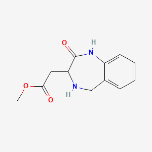 molecular formula C12H14N2O3 B11766752 Methyl 2-(2-oxo-2,3,4,5-tetrahydro-1H-benzo[e][1,4]diazepin-3-yl)acetate 
